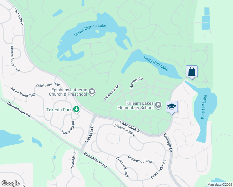 map of restaurants, bars, coffee shops, grocery stores, and more near 8335 Hinsdale Way in Tallahassee