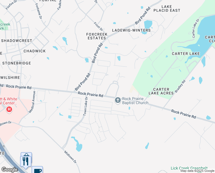 map of restaurants, bars, coffee shops, grocery stores, and more near 1225 Flying Ace Circle in College Station