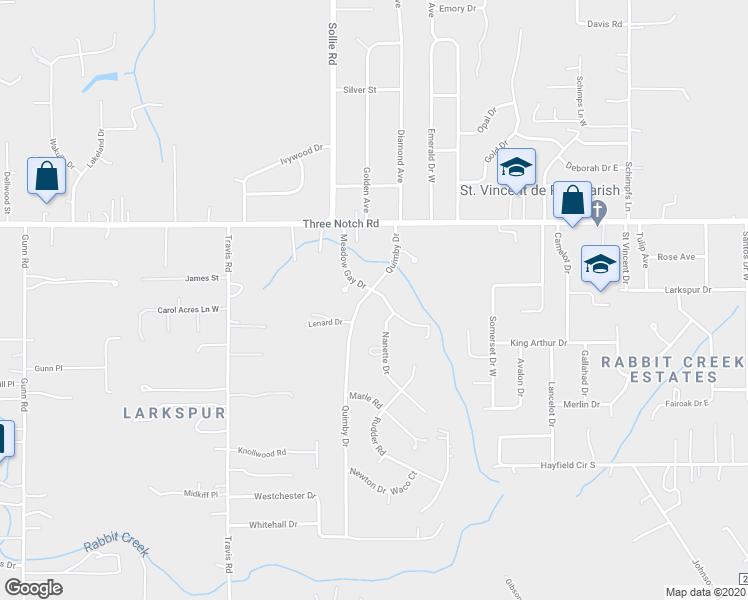 map of restaurants, bars, coffee shops, grocery stores, and more near 5020 Meadow Gay Drive in Mobile