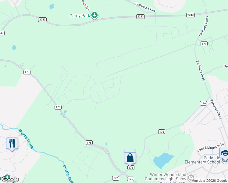 map of restaurants, bars, coffee shops, grocery stores, and more near 912 Purmela Street in Leander