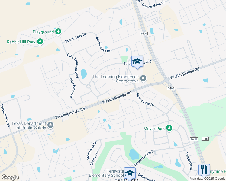map of restaurants, bars, coffee shops, grocery stores, and more near 320 Summer Azure Street in Georgetown