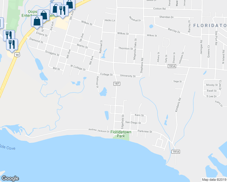 map of restaurants, bars, coffee shops, grocery stores, and more near 3850 Norwood Street in Pace