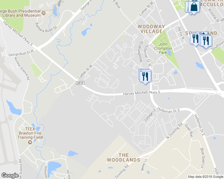 map of restaurants, bars, coffee shops, grocery stores, and more near 1203 Canyon Creek Circle in College Station