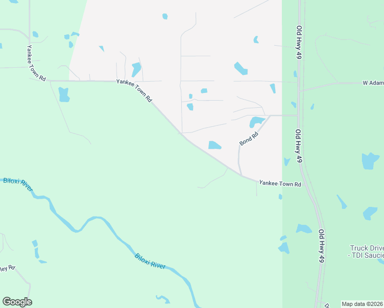 map of restaurants, bars, coffee shops, grocery stores, and more near 20731 Yankee Town Road in Saucier