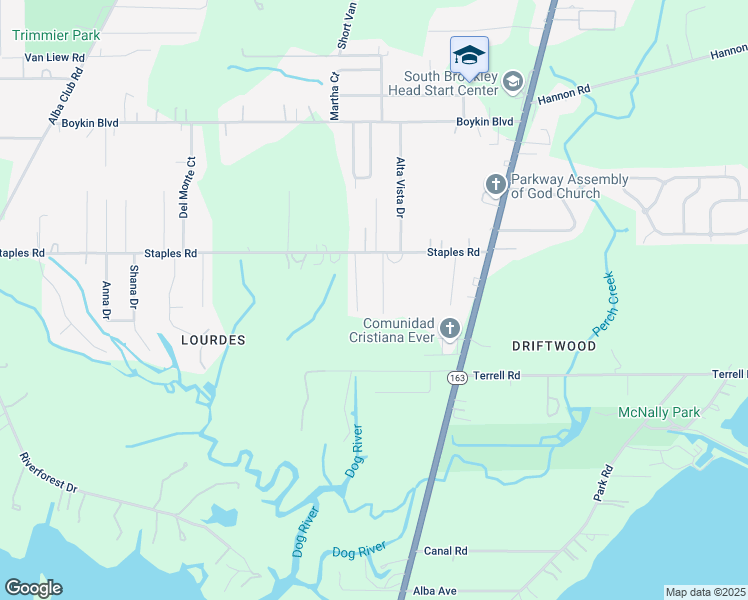 map of restaurants, bars, coffee shops, grocery stores, and more near 4015 Tulsa Drive in Mobile