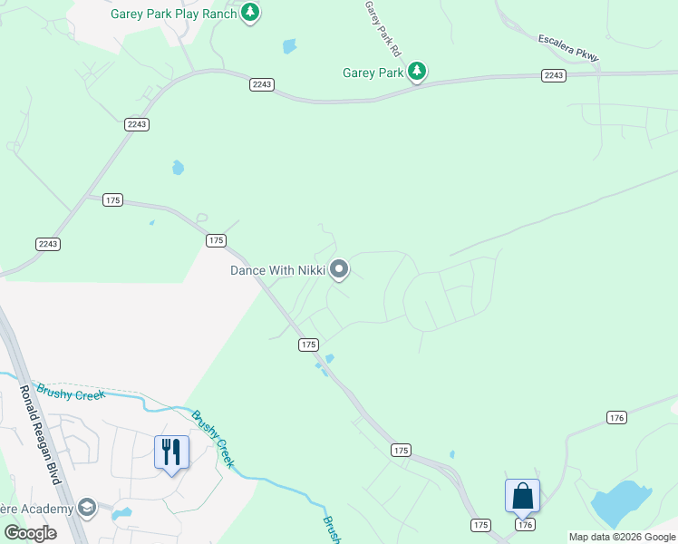 map of restaurants, bars, coffee shops, grocery stores, and more near Unnamed Road in Leander