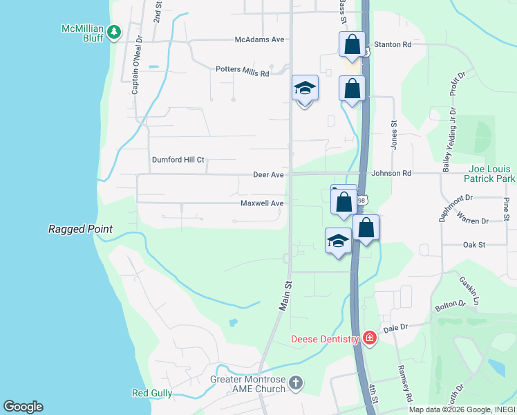 map of restaurants, bars, coffee shops, grocery stores, and more near 705 Jordan Ln E in Daphne