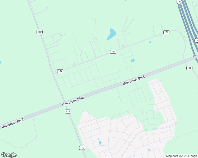 map of restaurants, bars, coffee shops, grocery stores, and more near University Boulevard in Georgetown