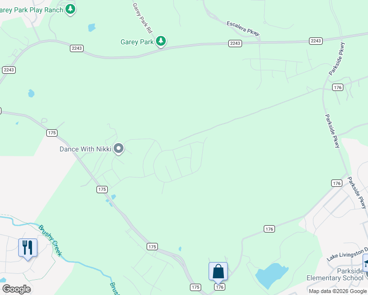 map of restaurants, bars, coffee shops, grocery stores, and more near 620 Whisper Lane in Georgetown