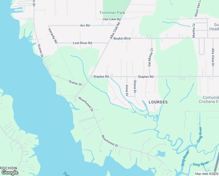 map of restaurants, bars, coffee shops, grocery stores, and more near 4028-4030 Perch Point Drive in Mobile