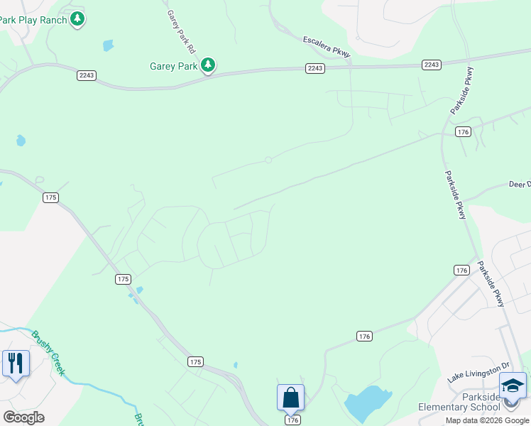 map of restaurants, bars, coffee shops, grocery stores, and more near 4104 Waxahachie Road in Leander