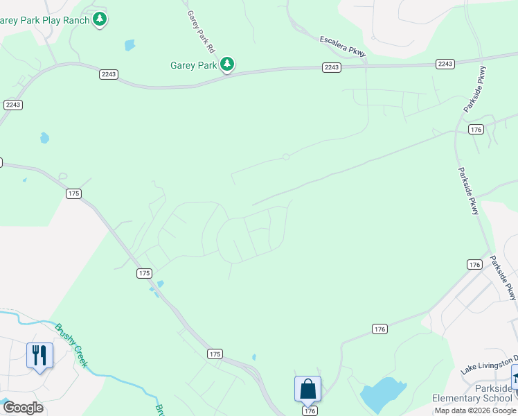 map of restaurants, bars, coffee shops, grocery stores, and more near 4009 Waxahachie Road in Leander