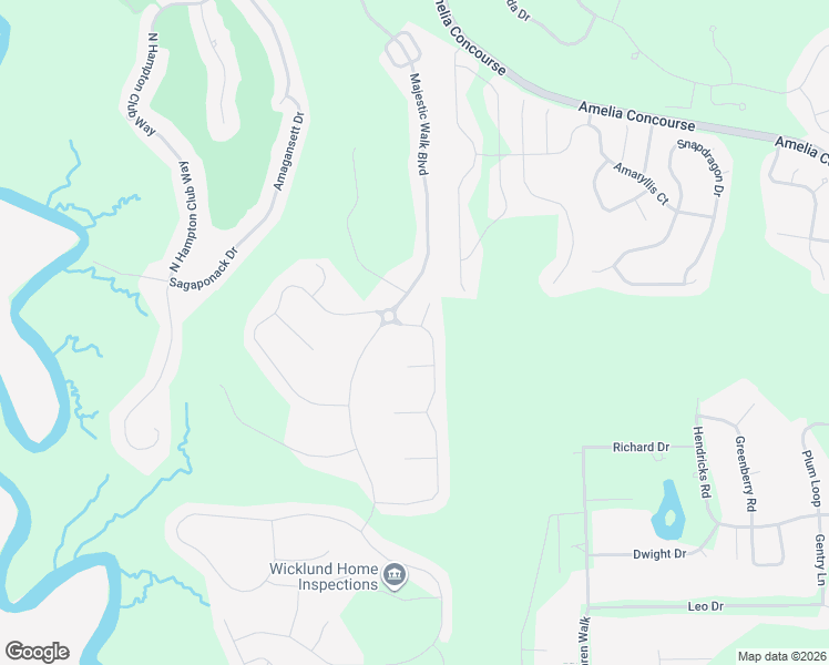map of restaurants, bars, coffee shops, grocery stores, and more near 85030 Champlain Drive in Fernandina Beach