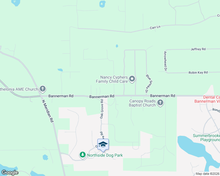 map of restaurants, bars, coffee shops, grocery stores, and more near 476 Bannerman Road in Tallahassee