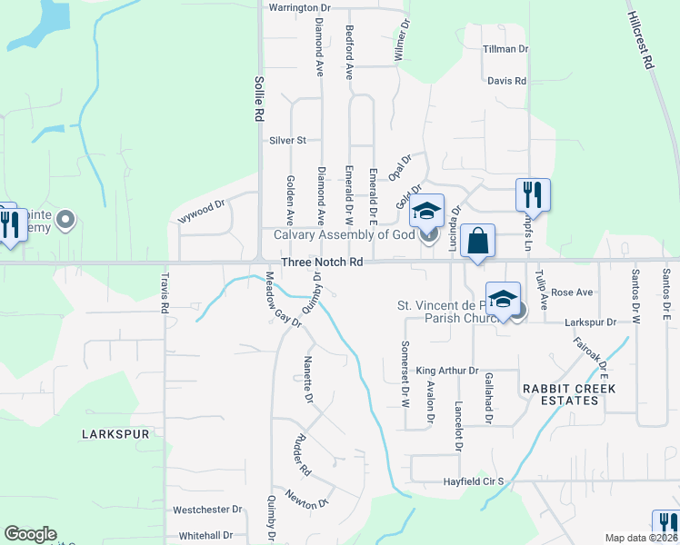 map of restaurants, bars, coffee shops, grocery stores, and more near 6970 Burbank Court in Mobile