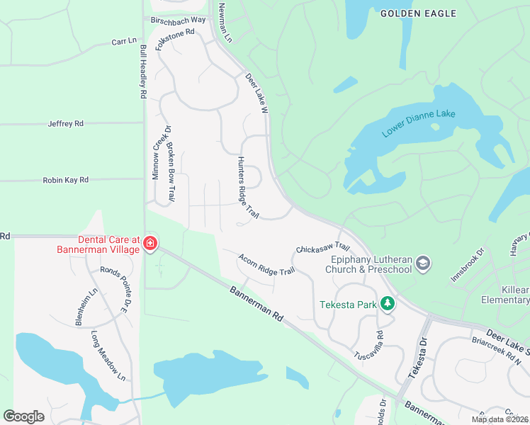 map of restaurants, bars, coffee shops, grocery stores, and more near 8240 Hunters Ridge Trail in Tallahassee