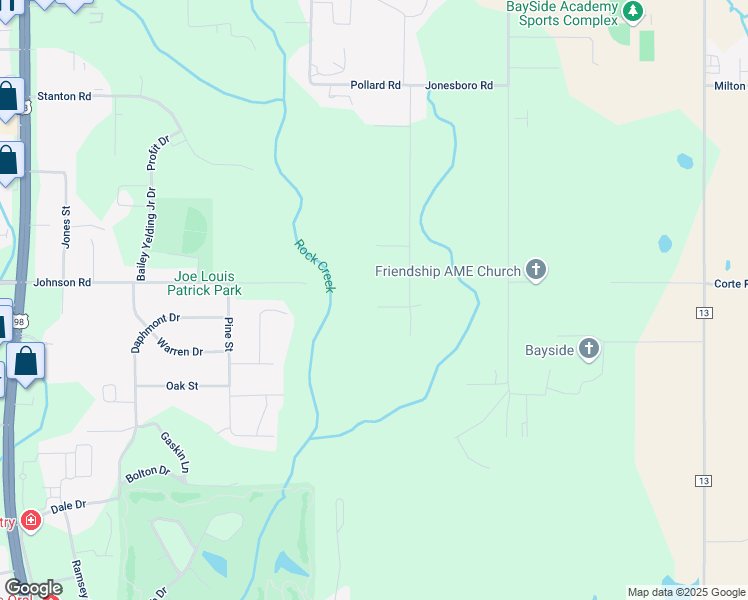 map of restaurants, bars, coffee shops, grocery stores, and more near 8189 Walton Road in Daphne