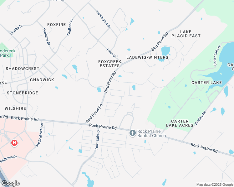 map of restaurants, bars, coffee shops, grocery stores, and more near 1404 Bird Pond Road in College Station