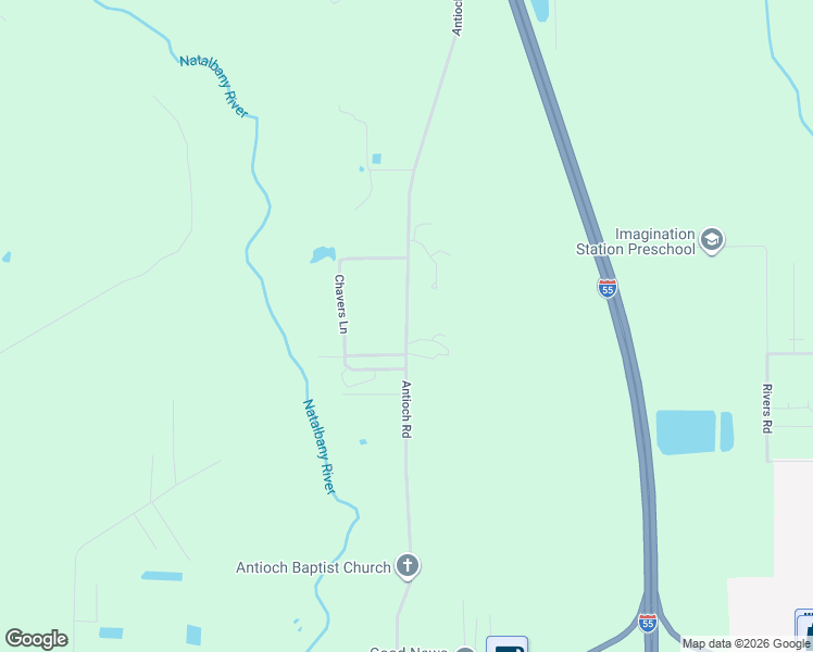 map of restaurants, bars, coffee shops, grocery stores, and more near 50375-50749 Antioch Road in Tickfaw