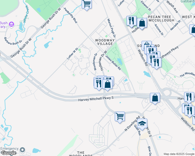 map of restaurants, bars, coffee shops, grocery stores, and more near 2000 Legacy Lane in College Station