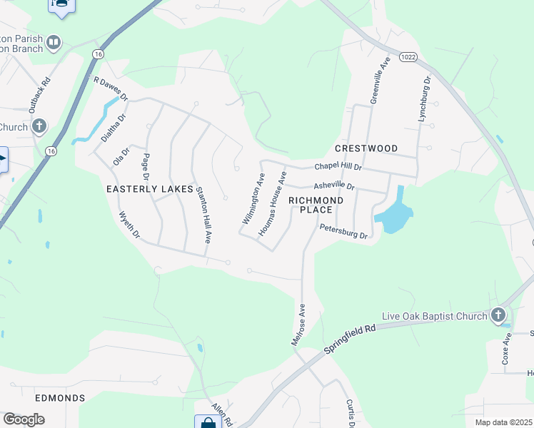 map of restaurants, bars, coffee shops, grocery stores, and more near 35971 Thomas House Avenue in Denham Springs