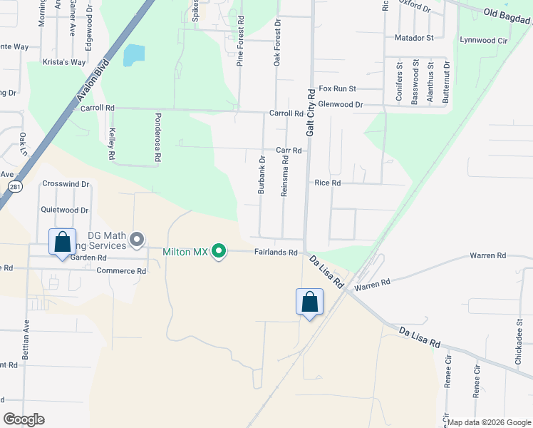 map of restaurants, bars, coffee shops, grocery stores, and more near 4248 Burbank Drive in Milton