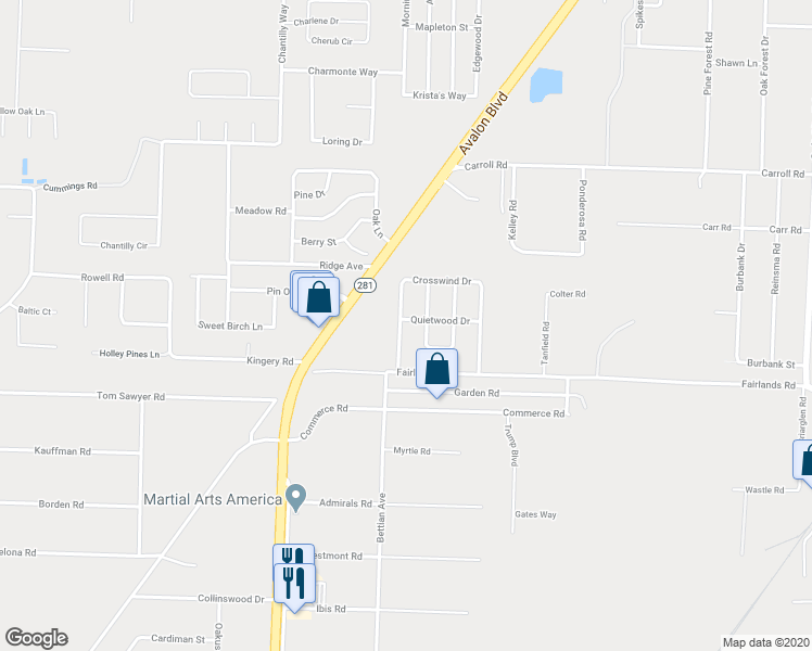 map of restaurants, bars, coffee shops, grocery stores, and more near 5813 Quietwood Drive in Milton