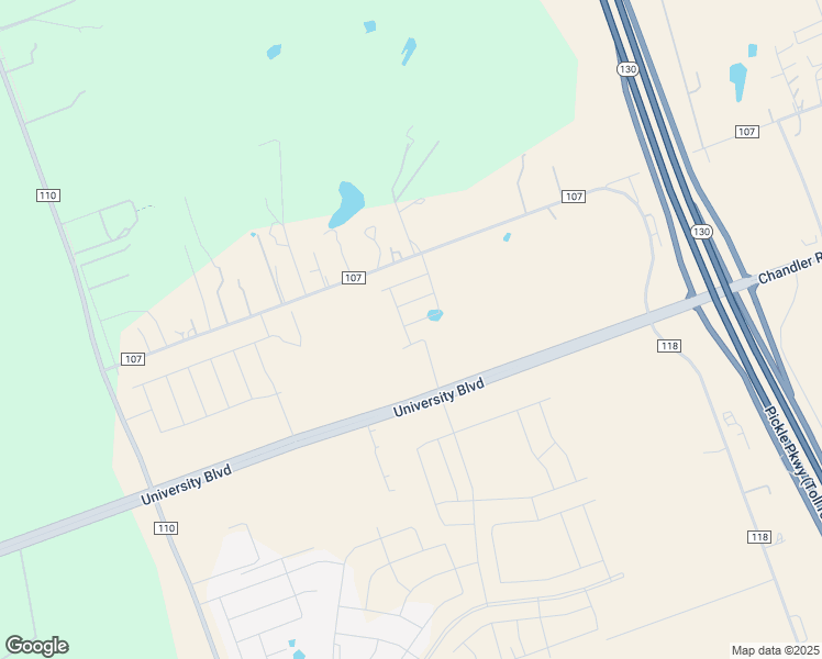 map of restaurants, bars, coffee shops, grocery stores, and more near 600 County Road 107 in Georgetown
