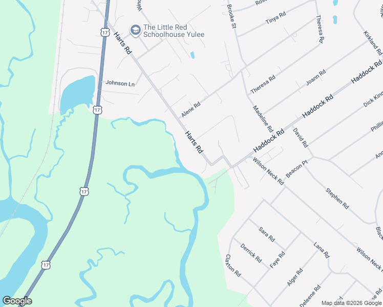 map of restaurants, bars, coffee shops, grocery stores, and more near 85061 Harts Road in Yulee