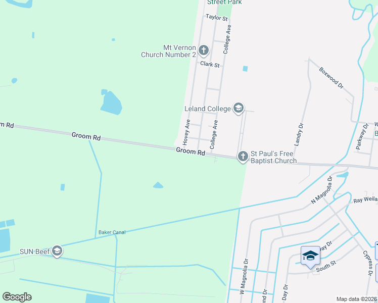 map of restaurants, bars, coffee shops, grocery stores, and more near 1643 Groom Road in Baker