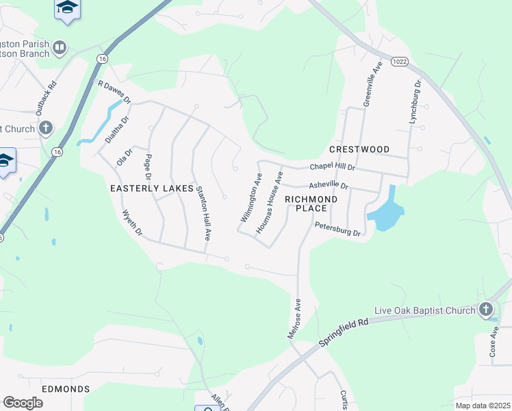 map of restaurants, bars, coffee shops, grocery stores, and more near 35971 Thomas House Avenue in Denham Springs