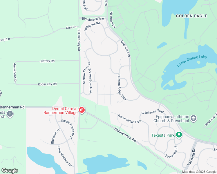 map of restaurants, bars, coffee shops, grocery stores, and more near 8279 Hunters Ridge Trail in Tallahassee