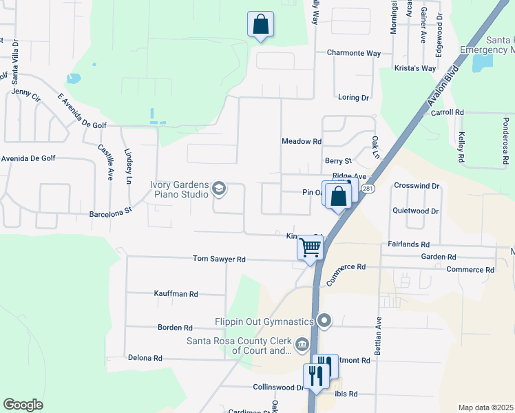 map of restaurants, bars, coffee shops, grocery stores, and more near 5609 Sweet Birch Lane in Milton