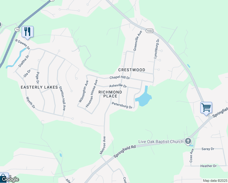 map of restaurants, bars, coffee shops, grocery stores, and more near 9932 Destrehan Avenue in Denham Springs