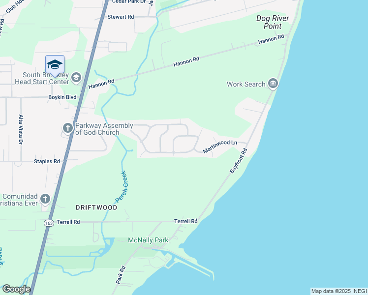 map of restaurants, bars, coffee shops, grocery stores, and more near 1201 Creekway Dr in Mobile