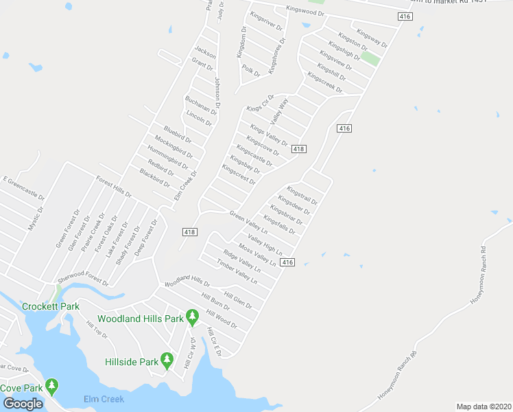 map of restaurants, bars, coffee shops, grocery stores, and more near 2203 Valley East Lane in Marble Falls
