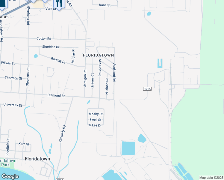map of restaurants, bars, coffee shops, grocery stores, and more near 4233 Auckland Road in Pace