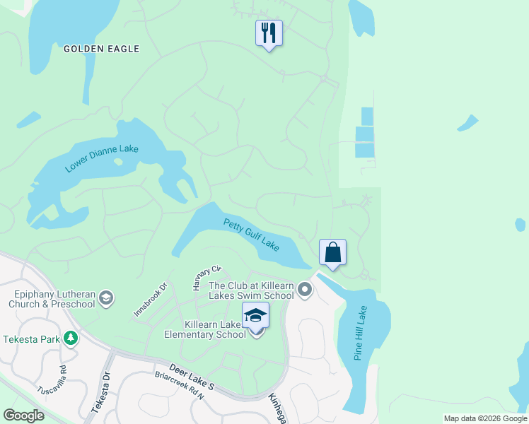 map of restaurants, bars, coffee shops, grocery stores, and more near 8701 Spring Shore Trail in Tallahassee