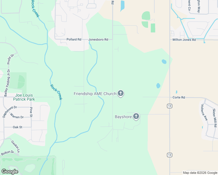 map of restaurants, bars, coffee shops, grocery stores, and more near 25077 Friendship Road in Daphne