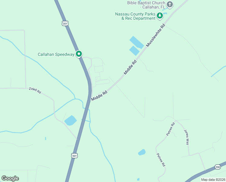 map of restaurants, bars, coffee shops, grocery stores, and more near 45040 Middle Road in Callahan