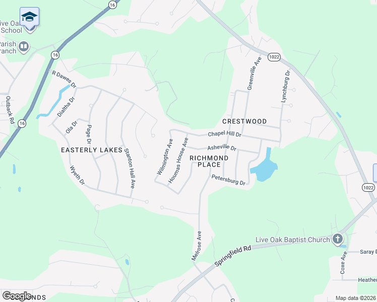 map of restaurants, bars, coffee shops, grocery stores, and more near 9873 Asheville Drive in Denham Springs