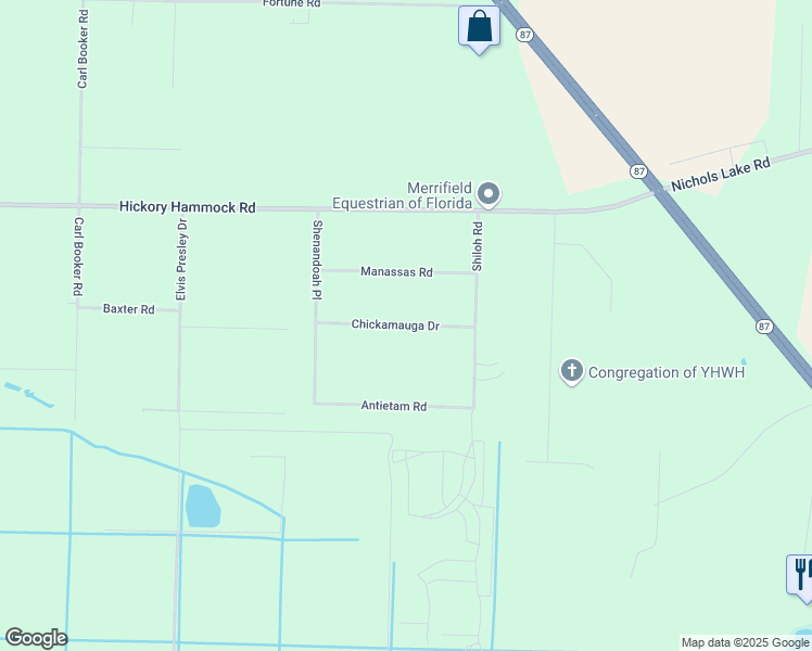 map of restaurants, bars, coffee shops, grocery stores, and more near 8848 Chickamauga Drive in Milton
