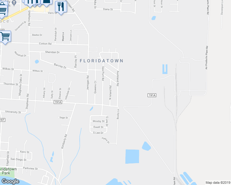 map of restaurants, bars, coffee shops, grocery stores, and more near 4233 Auckland Road in Pace
