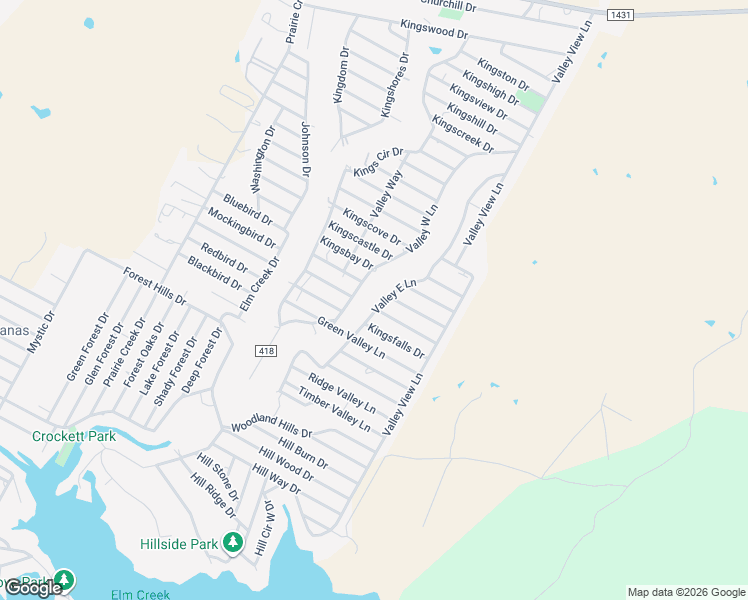 map of restaurants, bars, coffee shops, grocery stores, and more near 2305 Valley East Lane in Granite Shoals