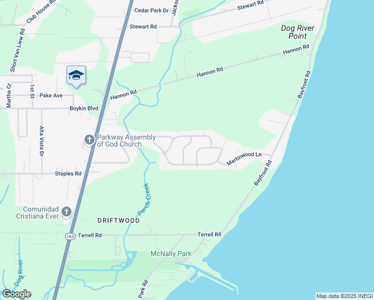 map of restaurants, bars, coffee shops, grocery stores, and more near 3917 Prima Vera Lane in Mobile