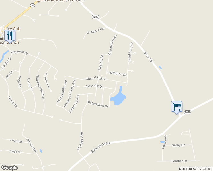 map of restaurants, bars, coffee shops, grocery stores, and more near 10009 Asheville Drive in Denham Springs