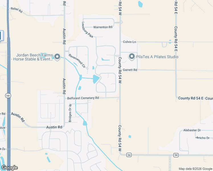 map of restaurants, bars, coffee shops, grocery stores, and more near 25098 Jernigan Street in Daphne