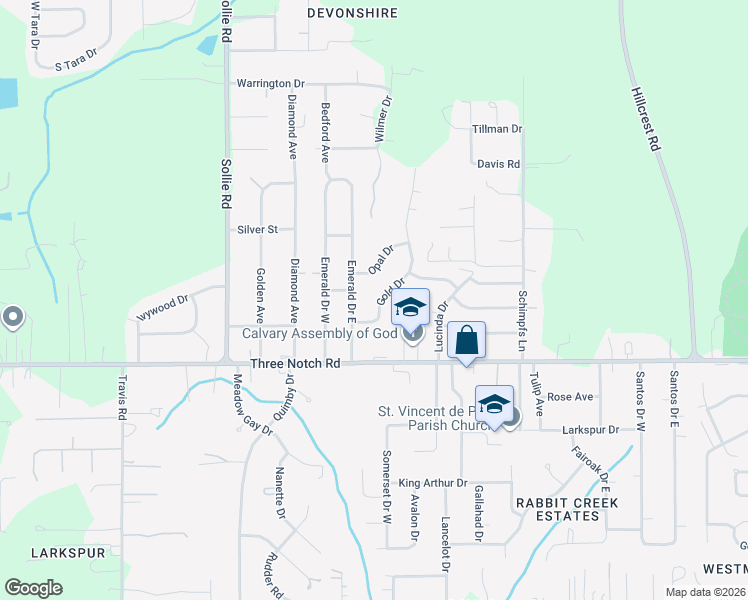 map of restaurants, bars, coffee shops, grocery stores, and more near 4808 Gold Drive in Mobile