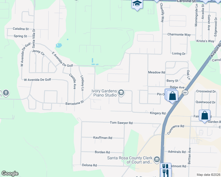 map of restaurants, bars, coffee shops, grocery stores, and more near 5538 Rowell Road in Milton