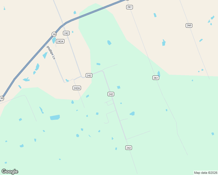 map of restaurants, bars, coffee shops, grocery stores, and more near County Road 242 in Richards